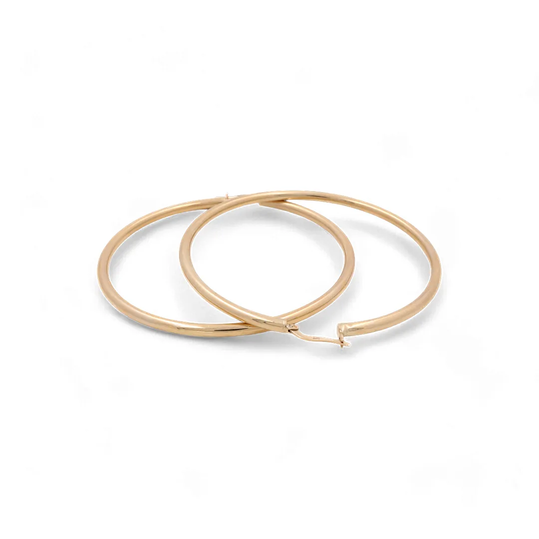 14K Yellow Gold Large Hoop Women's Earrings