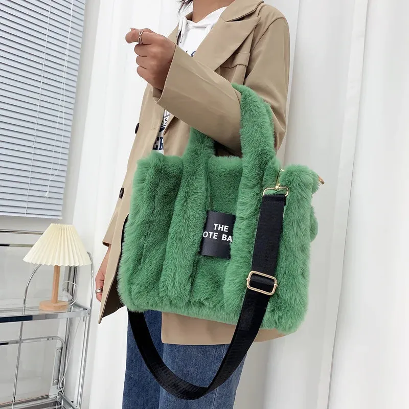 2024 Fluffy Faux Fur Tote Bag – Soft, Stylish, and Party-Ready!