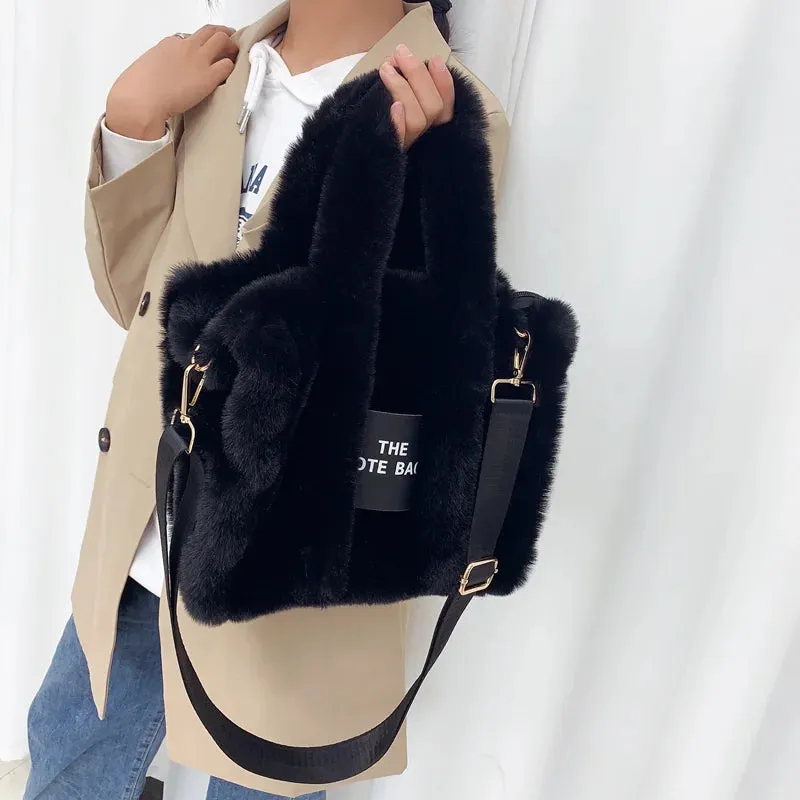 2024 Fluffy Faux Fur Tote Bag – Soft, Stylish, and Party-Ready!