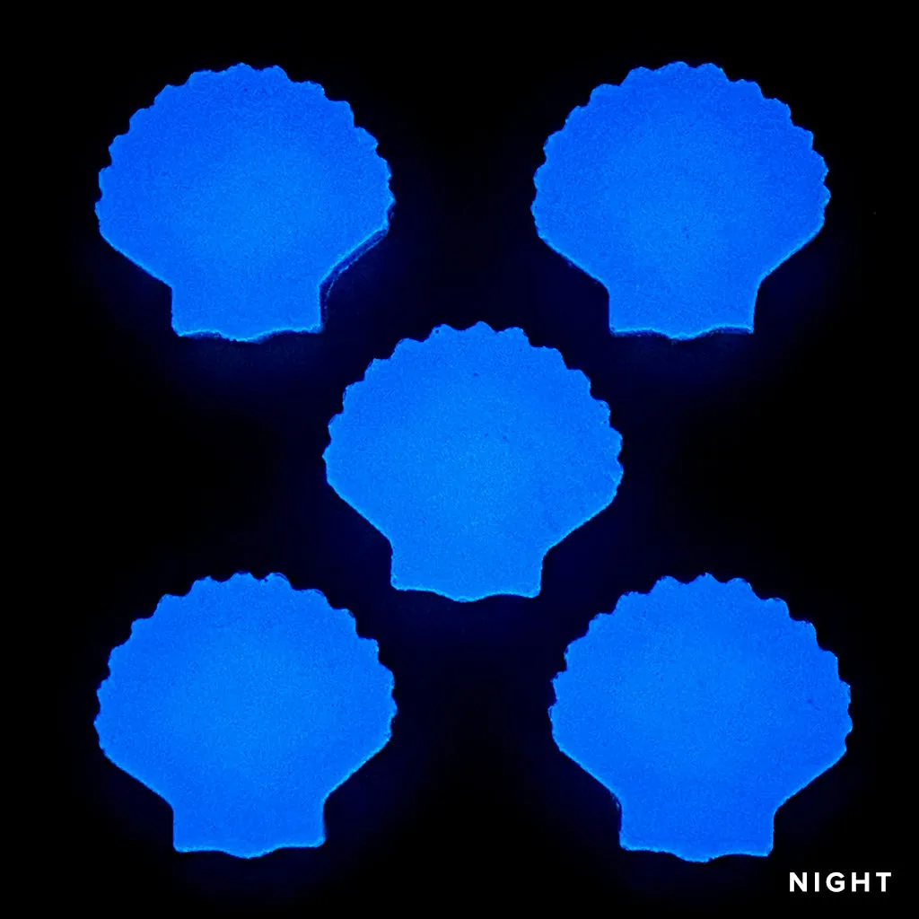 2" Mini Scallop Shells - Glow in the Dark Pool Mosaics