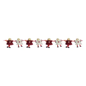 4" x 26" Unlit Red and Beige Angel Dolls Christmas Garland