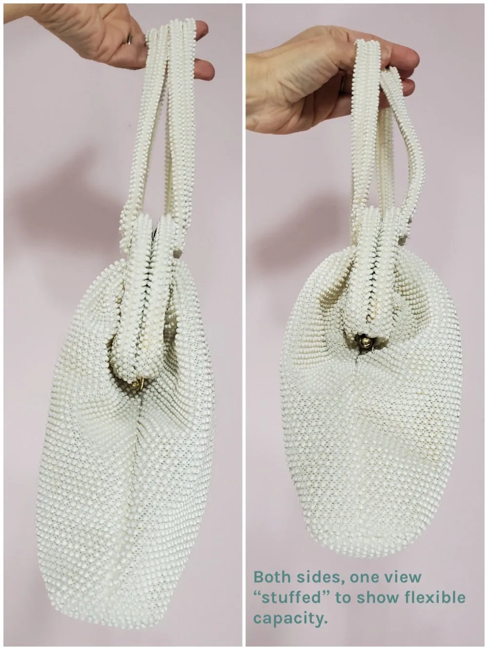 60s Beaded Purse in Creamy White