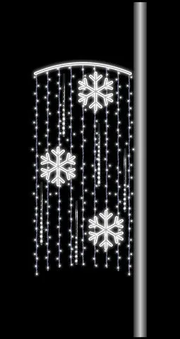 7 FT X 3 FT Snowflake Shower Pole Banner