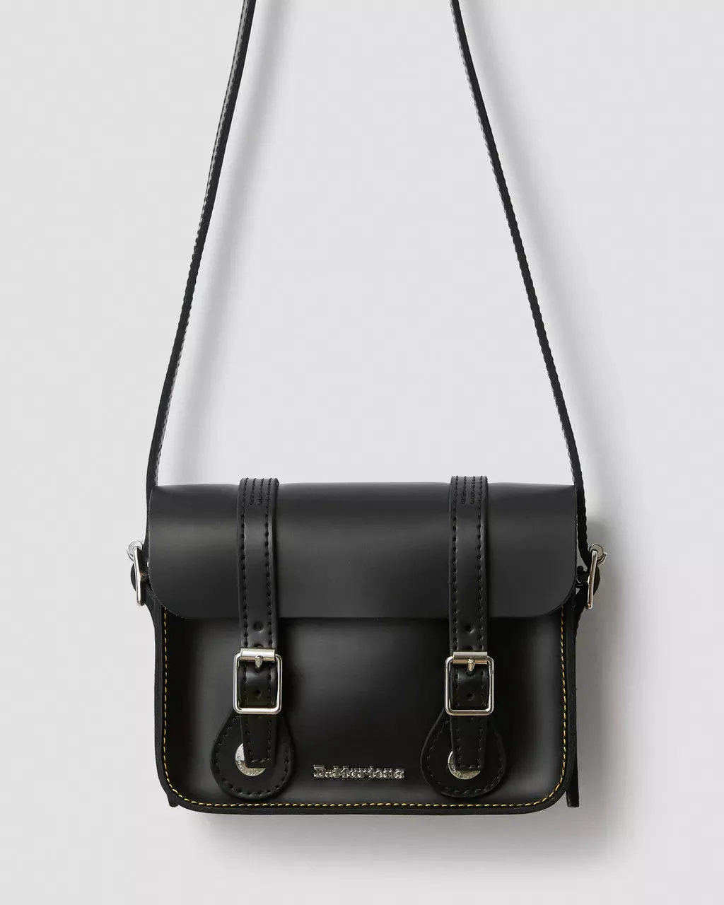 7" Leather Satchel in Black Kiev & Smooth Leather