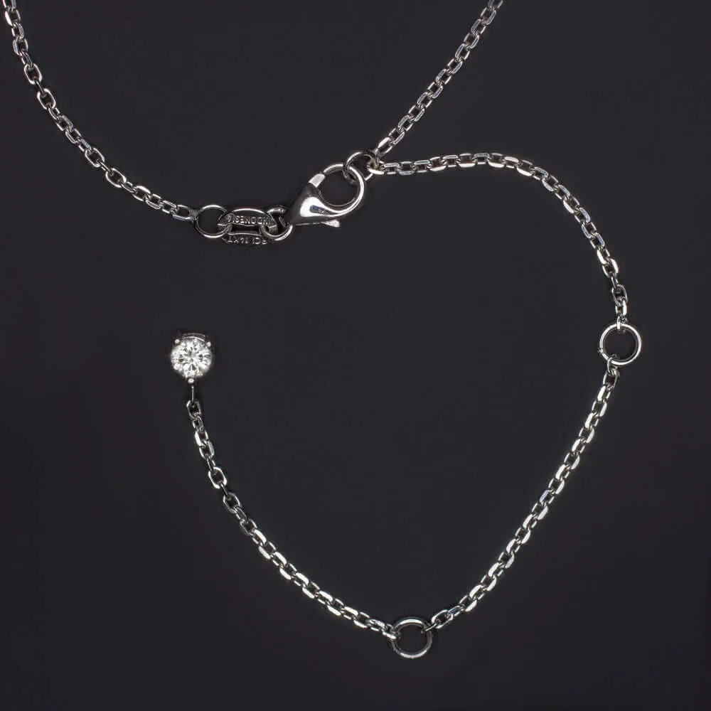 .84ct EXCELLENT CUT NATURAL DIAMOND LARIAT DROP Y NECKLACE DAINTY 14K WHITE GOLD