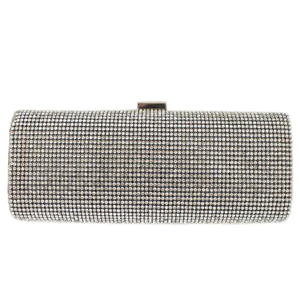 Abrielle Full Diamante Clasp Clutch Evening Bag