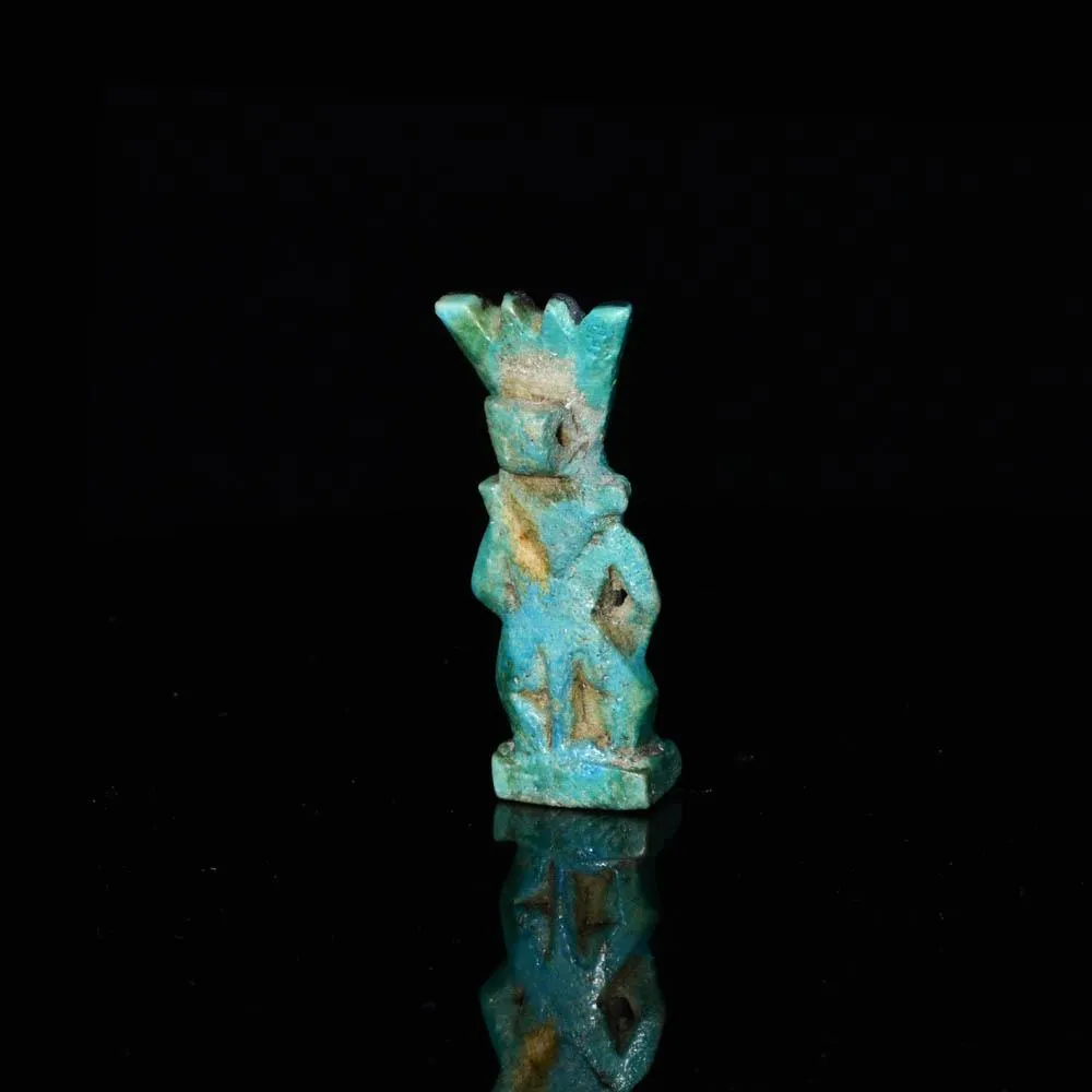 An Egyptian Faience Amulet of Bes, Third Intermediate Period - Late Period, ca. 1069 - 332 BCE