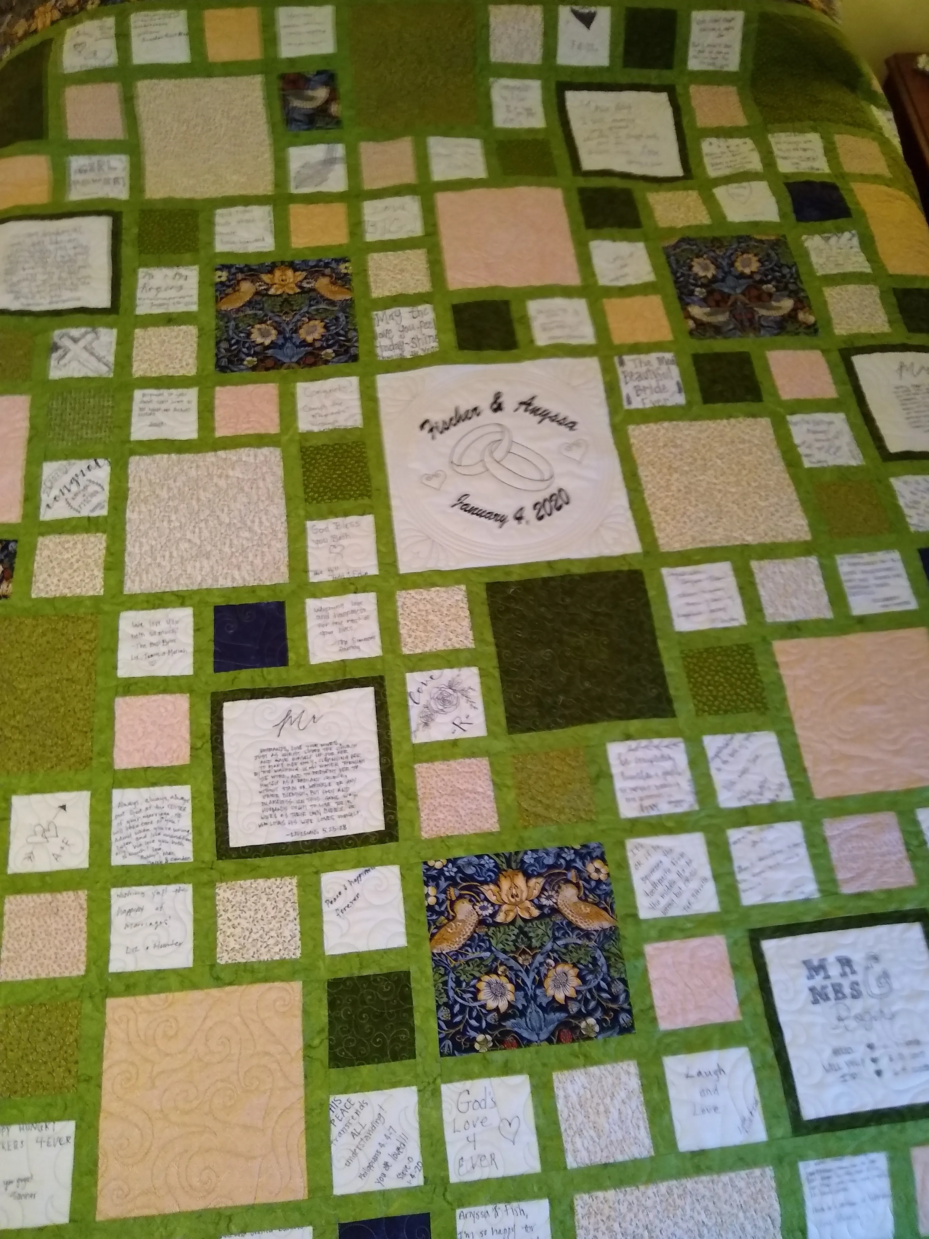 Anyssa and Fischer's Wedding Signature Quilt