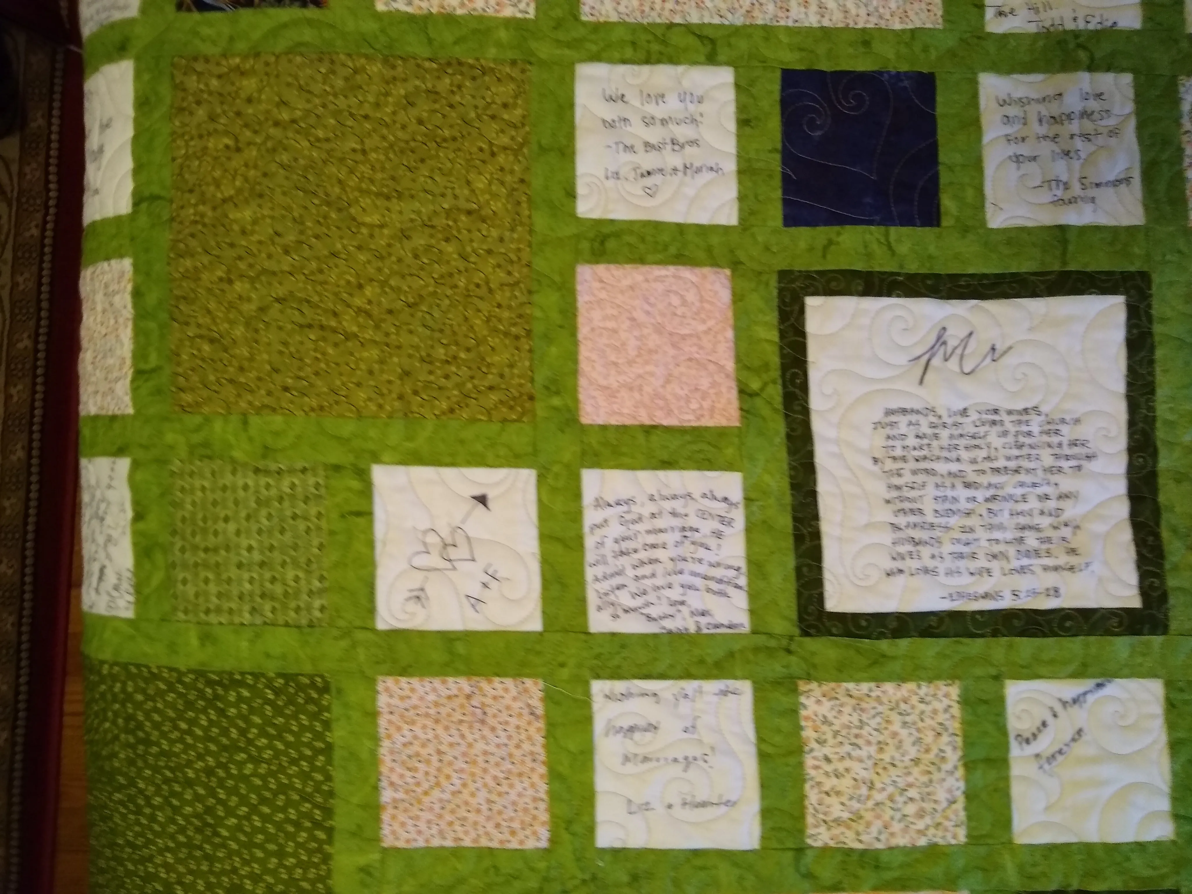 Anyssa and Fischer's Wedding Signature Quilt