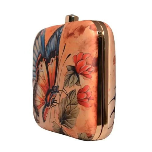 Artklim MultiColor Butterfly Bloom Printed Clutch