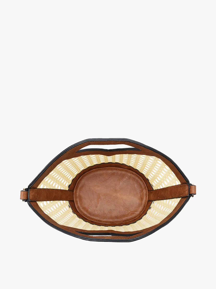 Ashlyn Vegan Rattan Bucket Bag