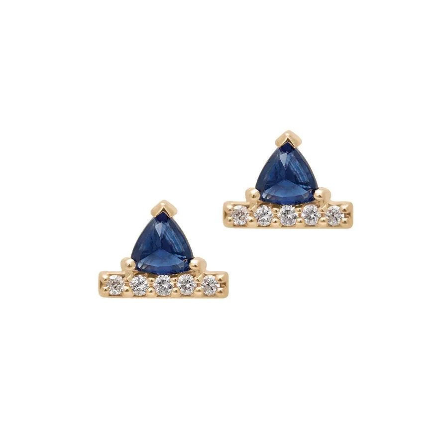 Bea Stardust Stud - Yellow Gold & Blue Sapphire