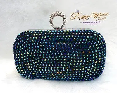 Beautiful Mixed Blue Clutch Party Evening Cocktail Purse for women