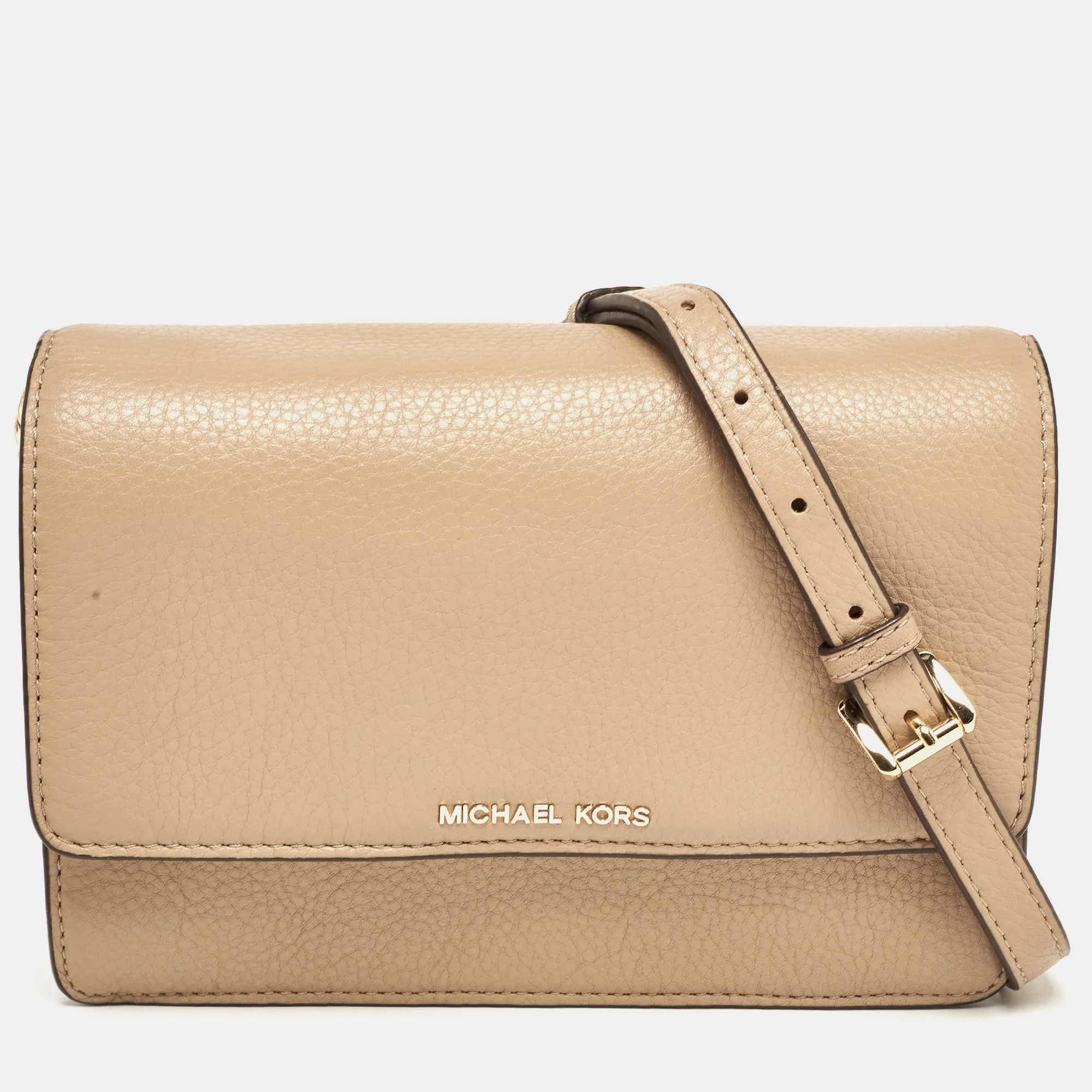 Beige Leather Daniela Crossbody Bag