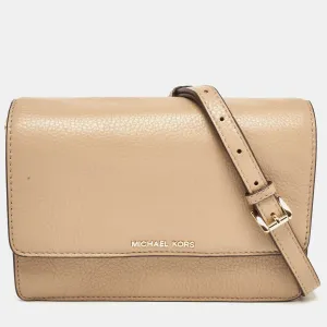 Beige Leather Daniela Crossbody Bag