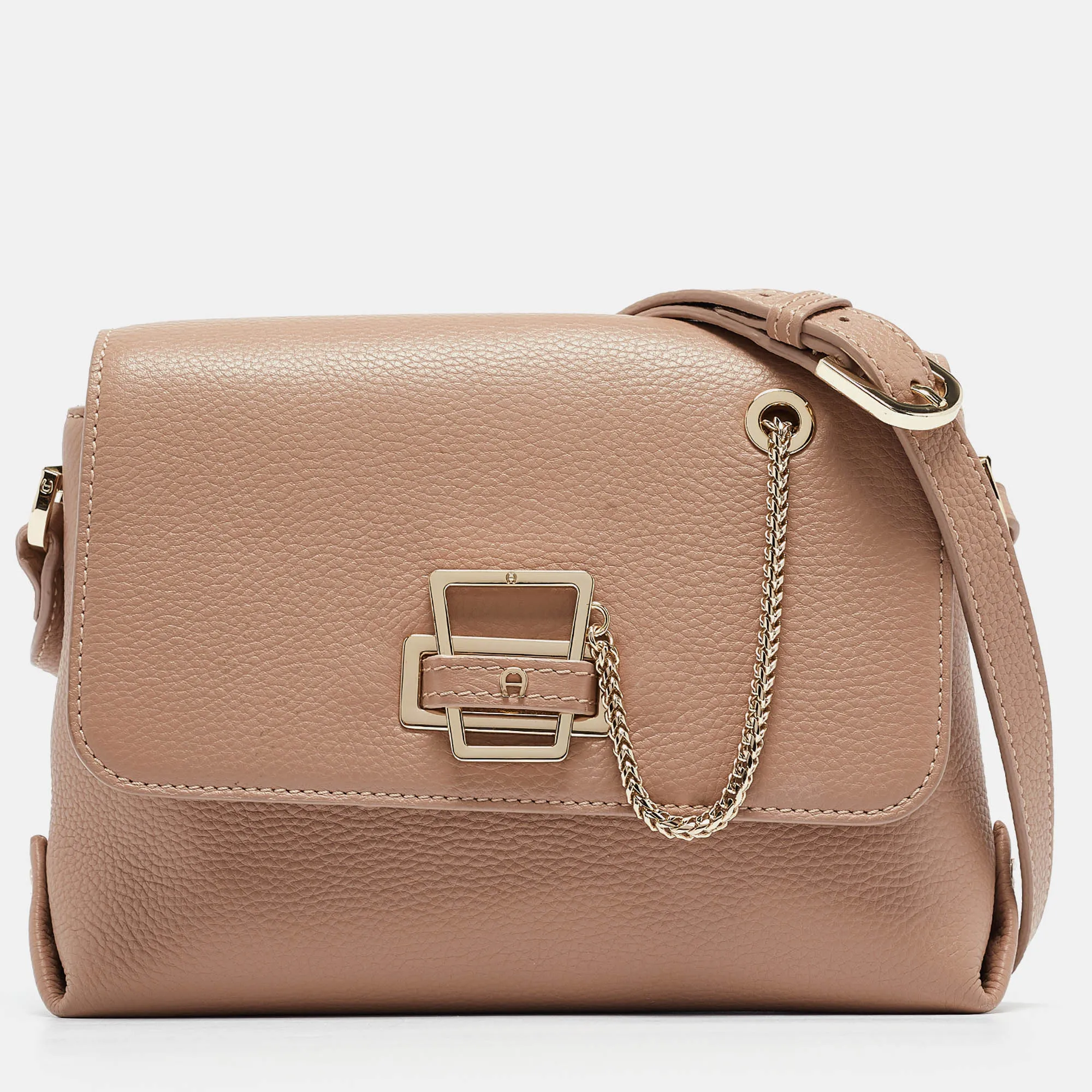 Beige Leather Isabela Shoulder Bag