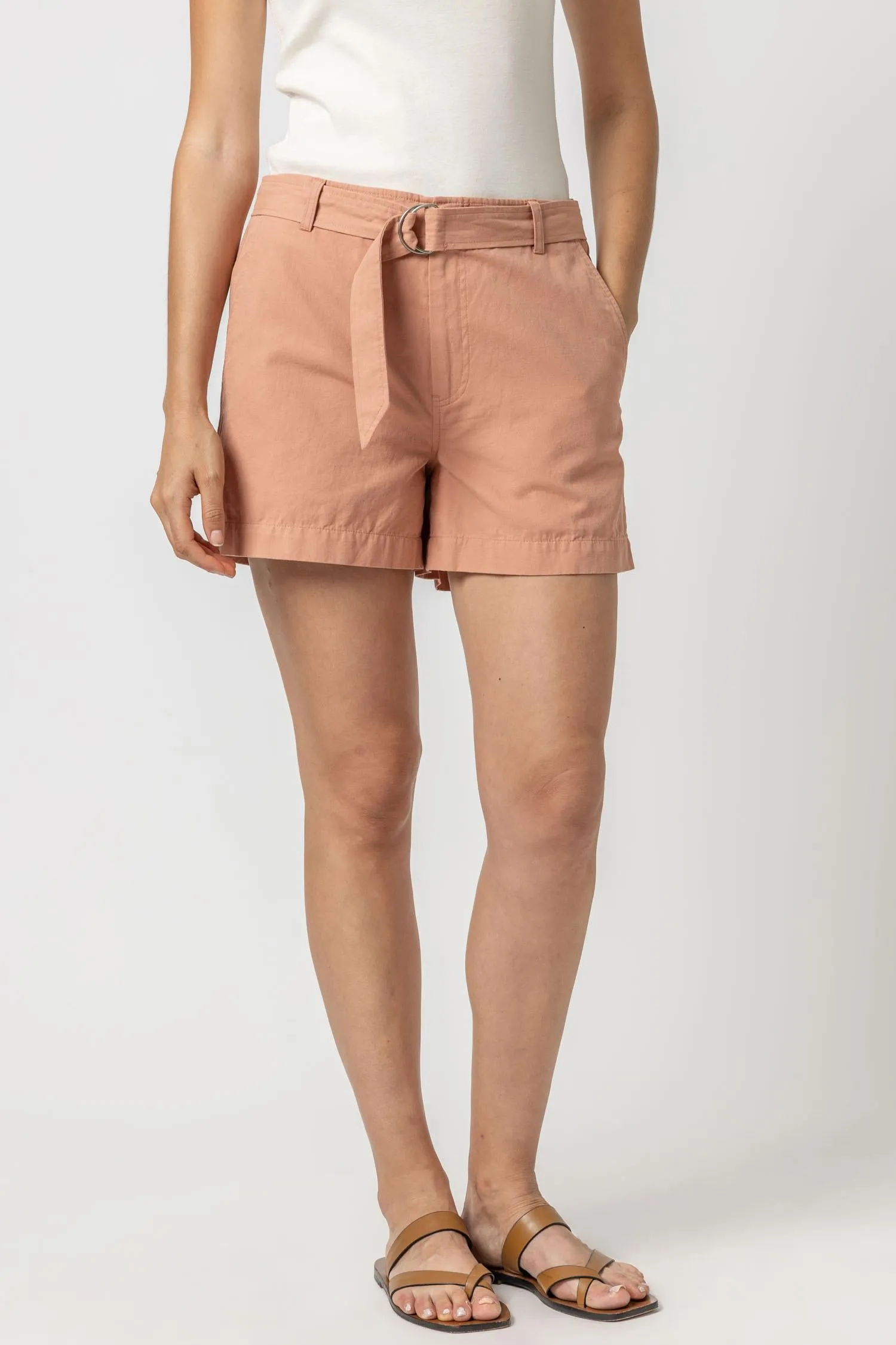 Belted Canvas Shorts