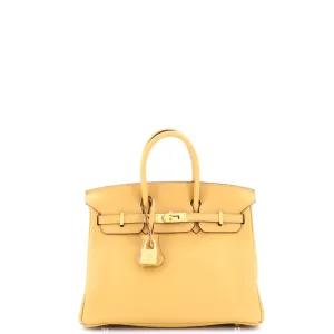 Birkin Handbag Curry Swift with Gold Hardware 25