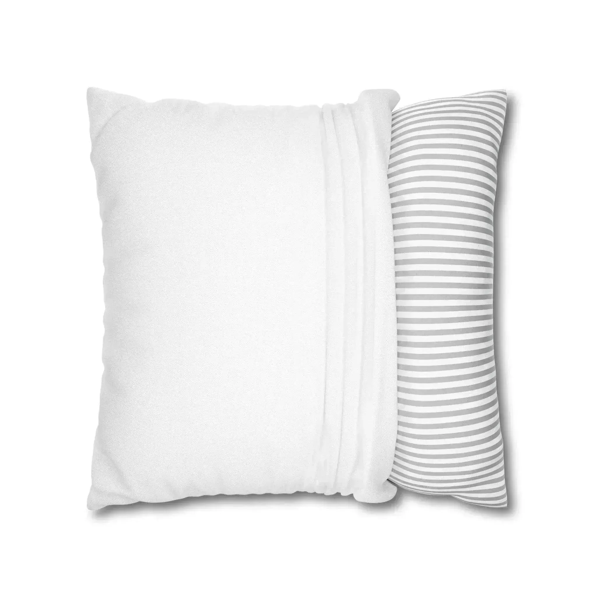 Black And White Spun Polyester Square Pillowcase