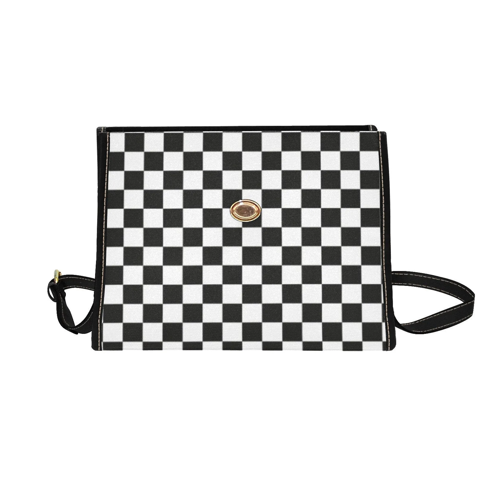 Black Checker Handbag, Checker Bag, Black and White Checker Satchel Handbag, Retro Handbag, Vintage Handbag Style, Mod 60s purse style