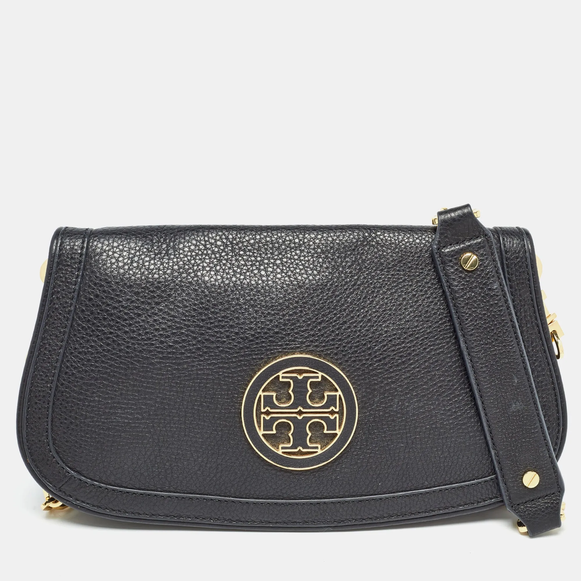 Black Leather Amanda Crossbody Bag