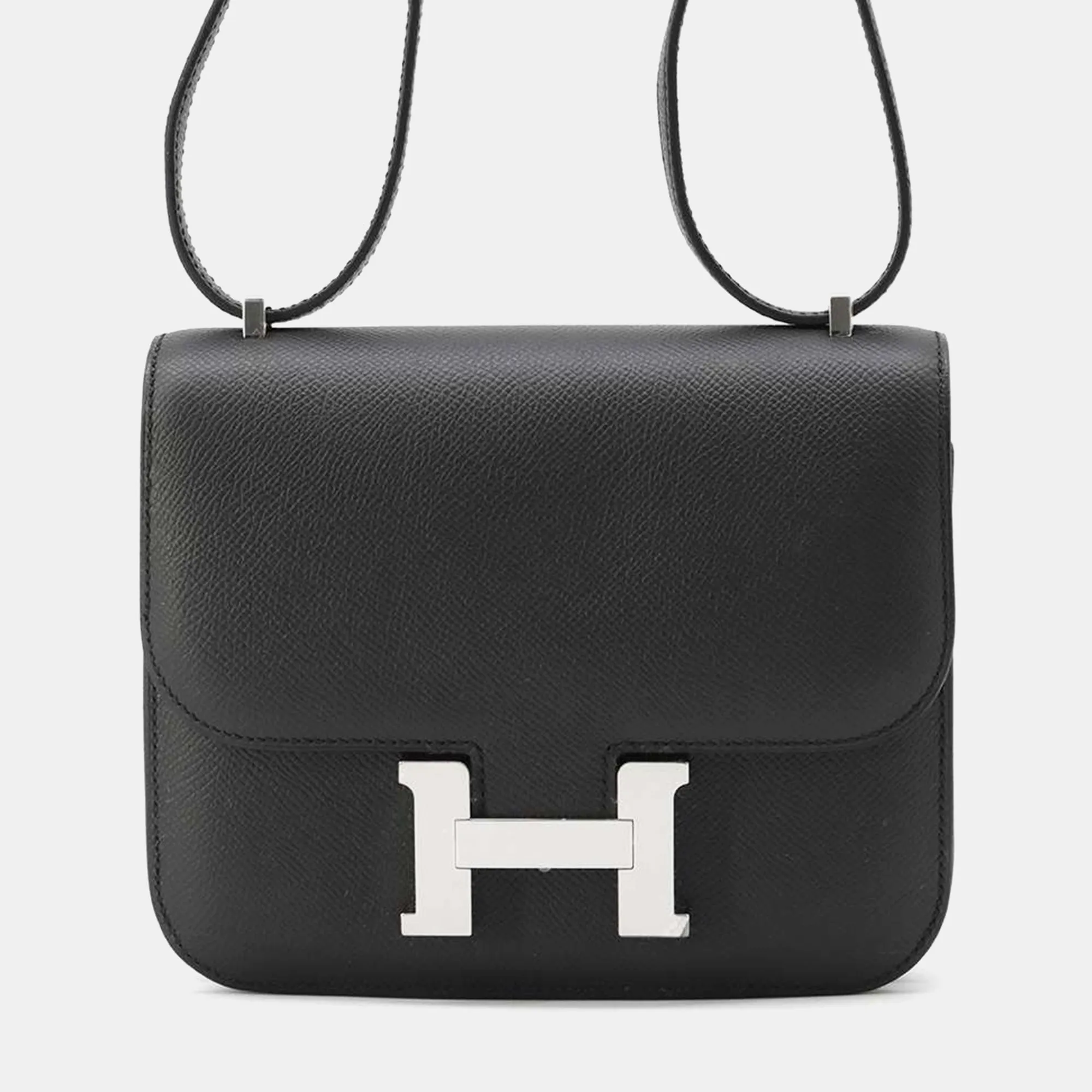 Black Leather Mini Constance III Shoulder Bag