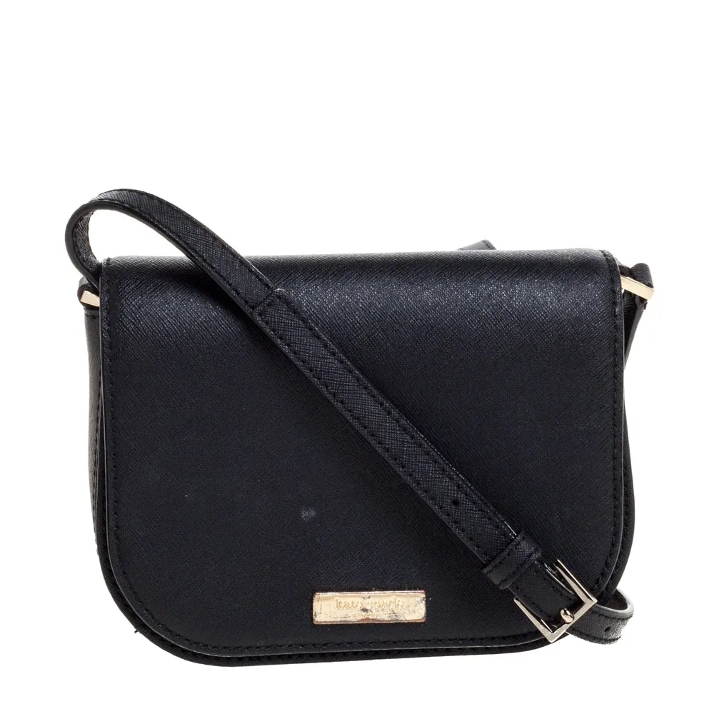 Black Leather Nadine Crossbody Bag