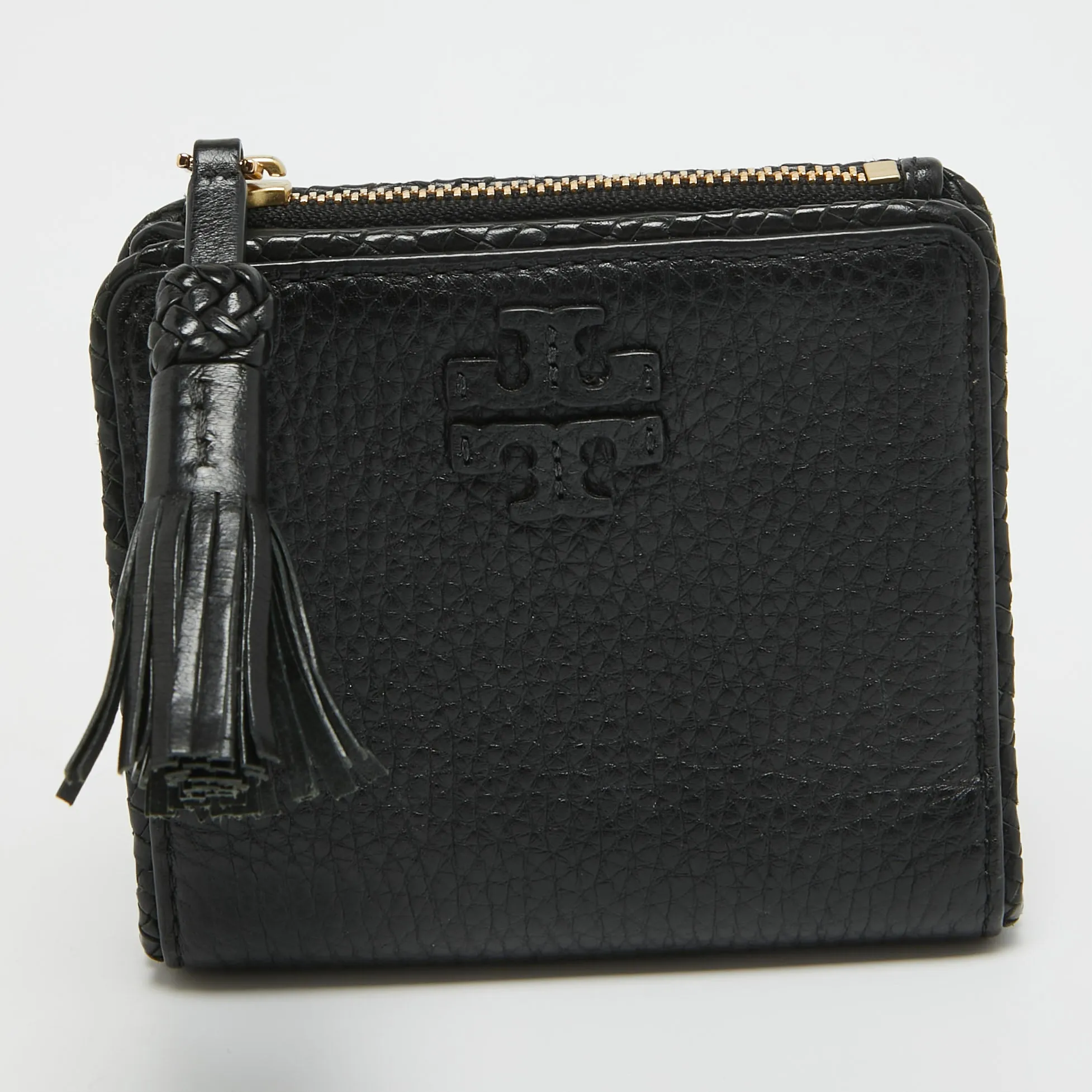 Black Leather Taylor Bifold Compact Wallet