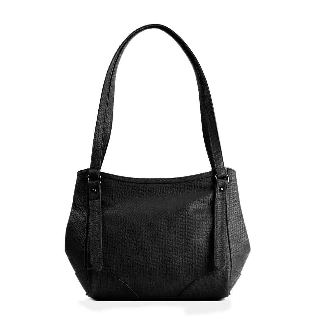 Black Leather Tote Bag Bird