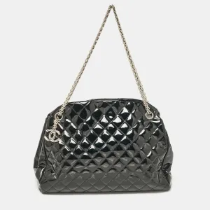 Black Quilted Patent Leather Large Just Mademoiselle Bag