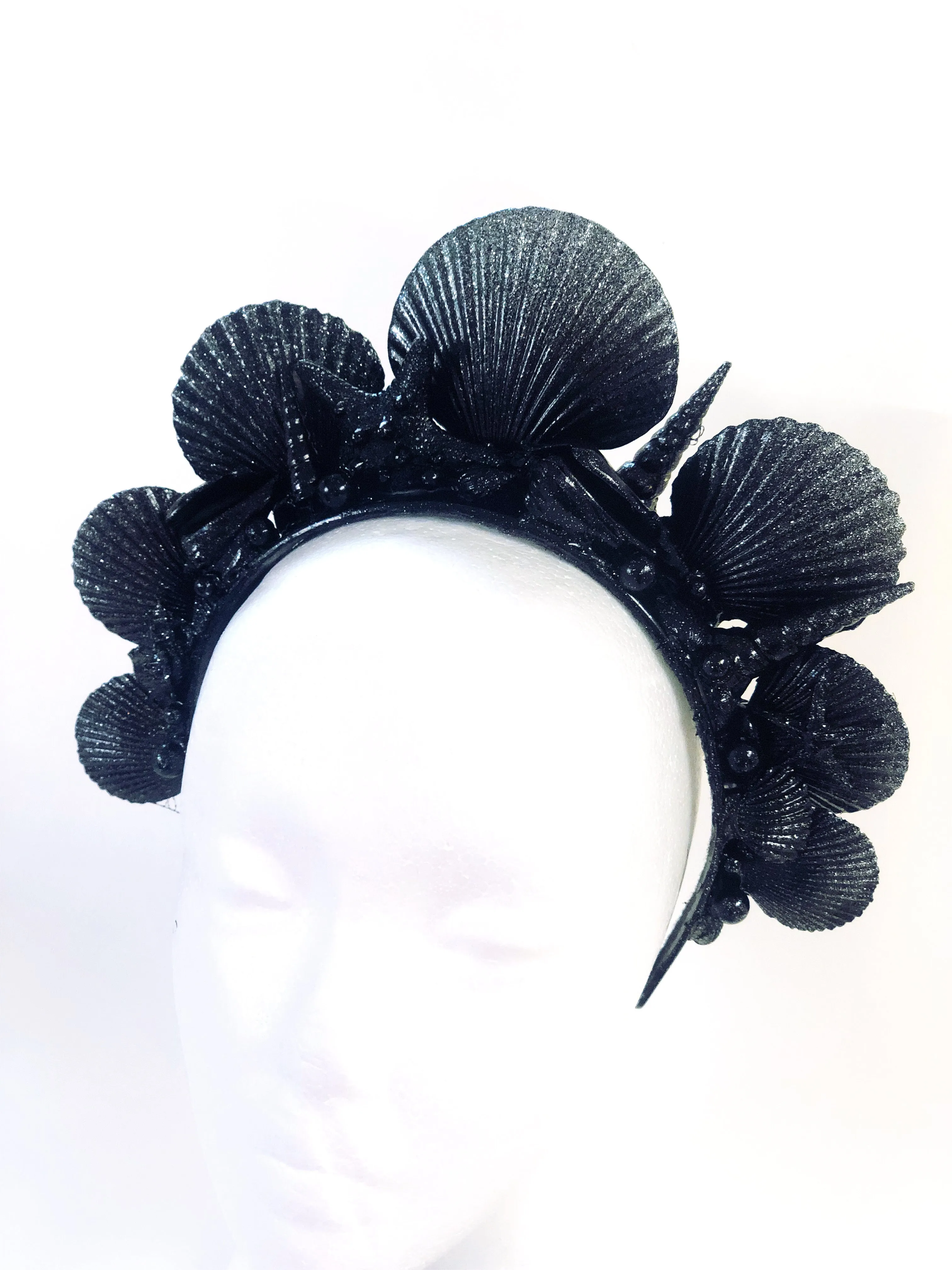 Black Shell Mermaid Crown & Mask Set