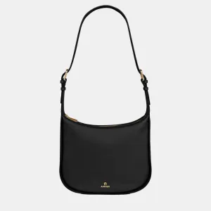 Black shiny light gold Metal Ivy Hobo Bag Black