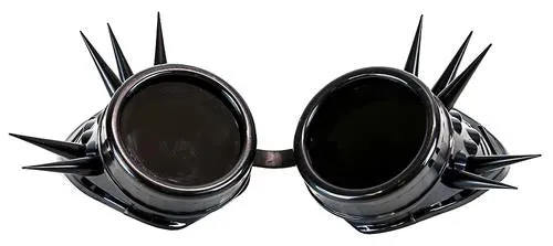 Black Steampunk Goggles w/ Black Spikes