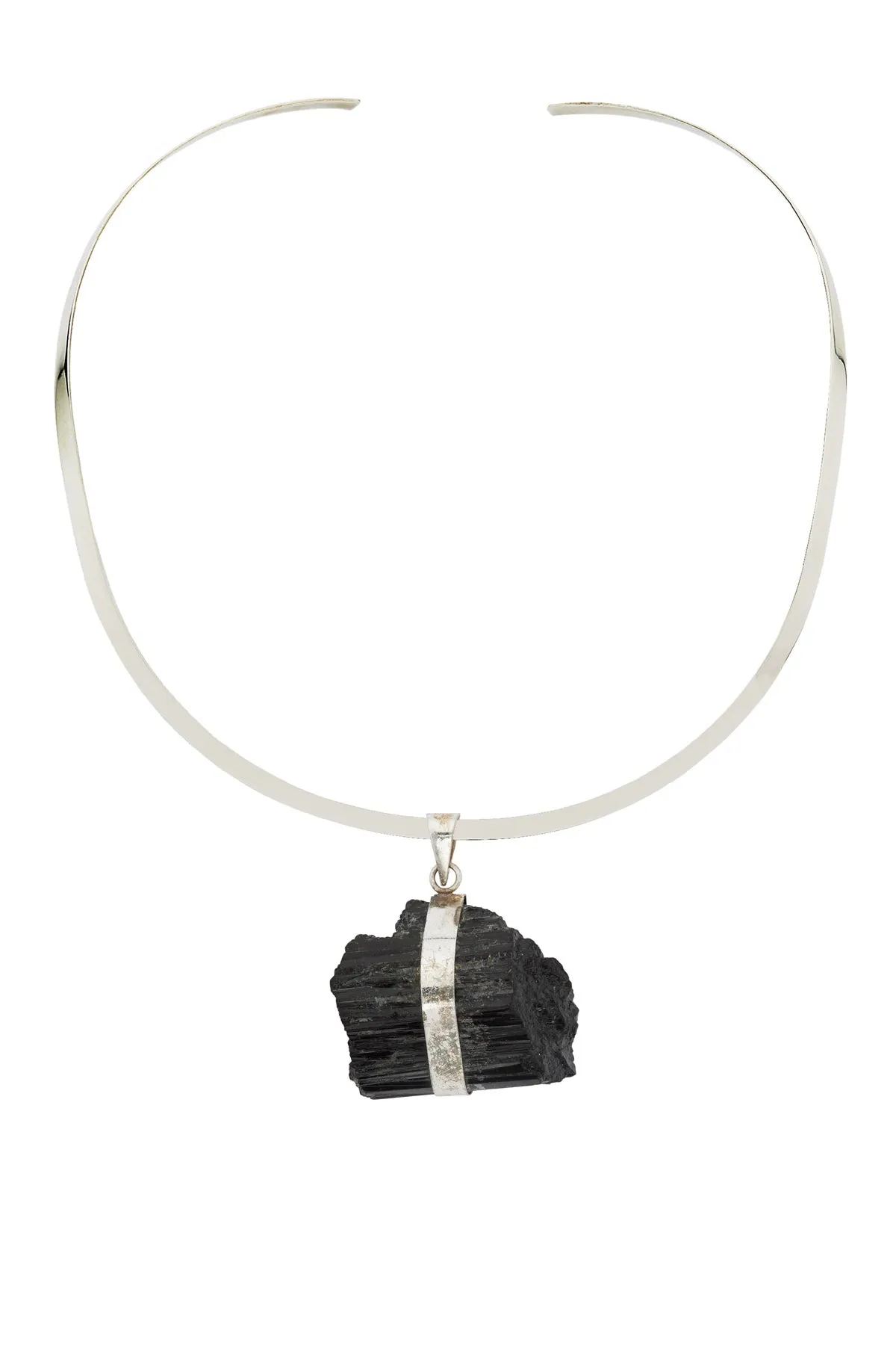 BLACK TOURMALINE SILVER PENDANT - 03