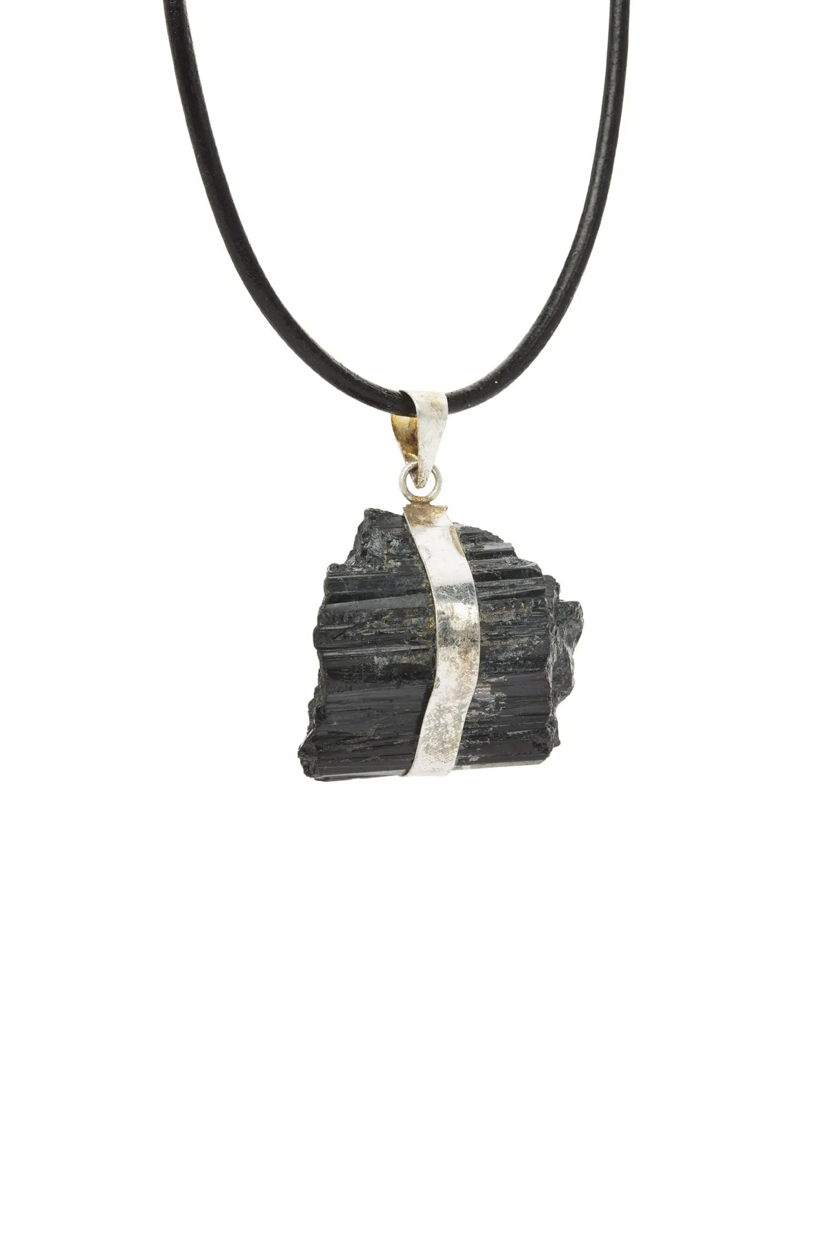 BLACK TOURMALINE SILVER PENDANT - 03