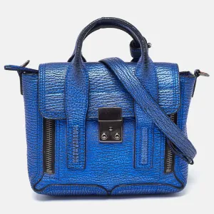 Blue Leather Mini Pashli Satchel