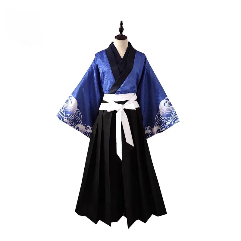 Blue Wave Samurai Kimono Set