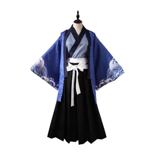 Blue Wave Samurai Kimono Set