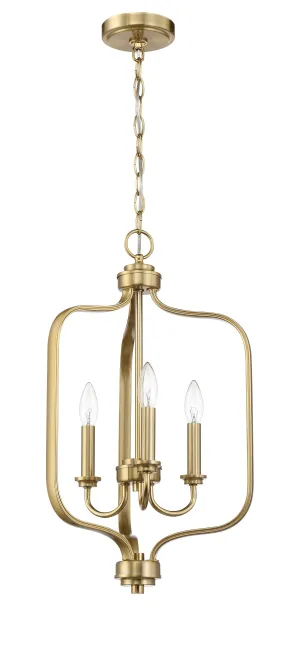 Bolden 3 Light Foyer in Satin Brass