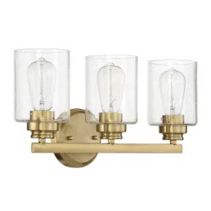 Bolden 3 Light Vanity in Satin Brass