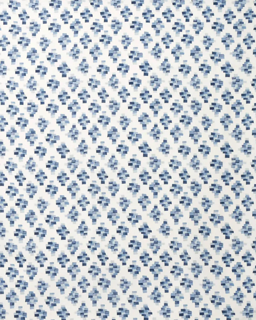 Bricks Fabric in Ocean Blues