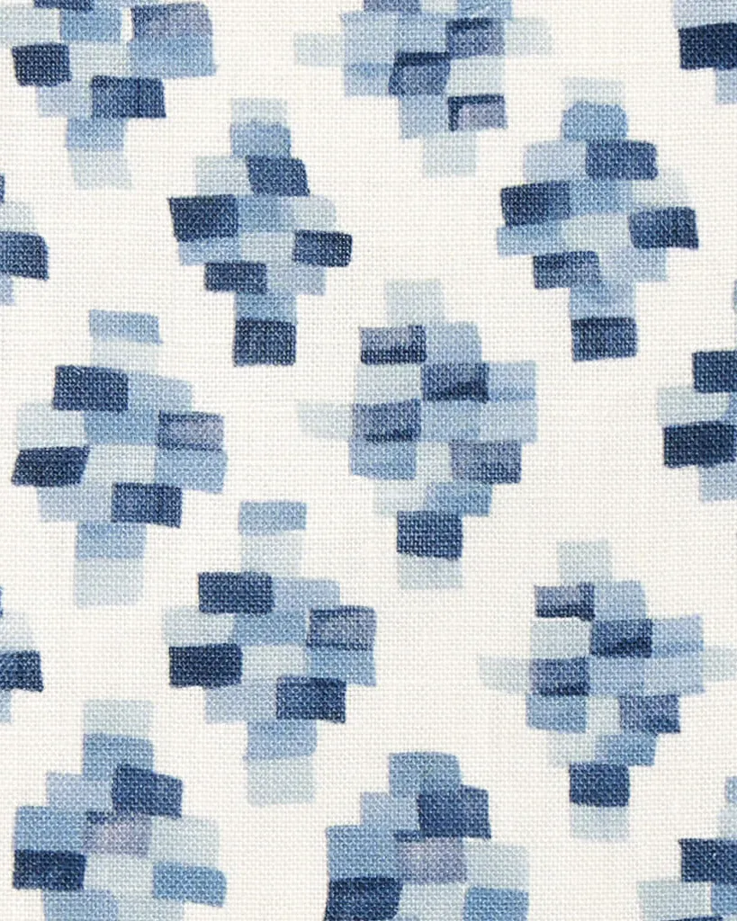 Bricks Fabric in Ocean Blues