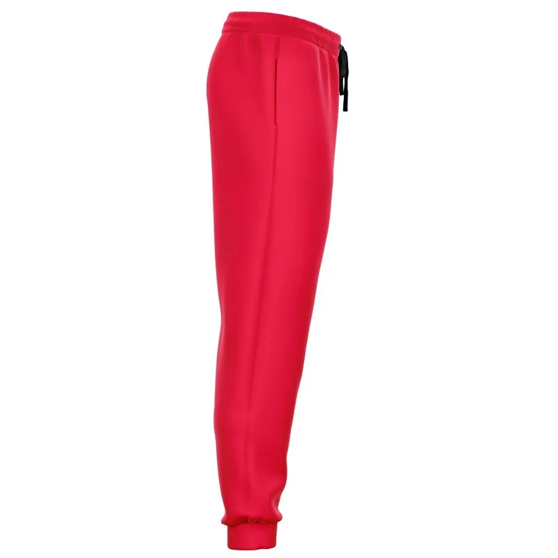 Bright Pink Red Joggers | Unisex | with PLUS sizes | Bright Pure Pink Red | C0M100Y75K0