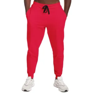 Bright Pink Red Joggers | Unisex | with PLUS sizes | Bright Pure Pink Red | C0M100Y75K0