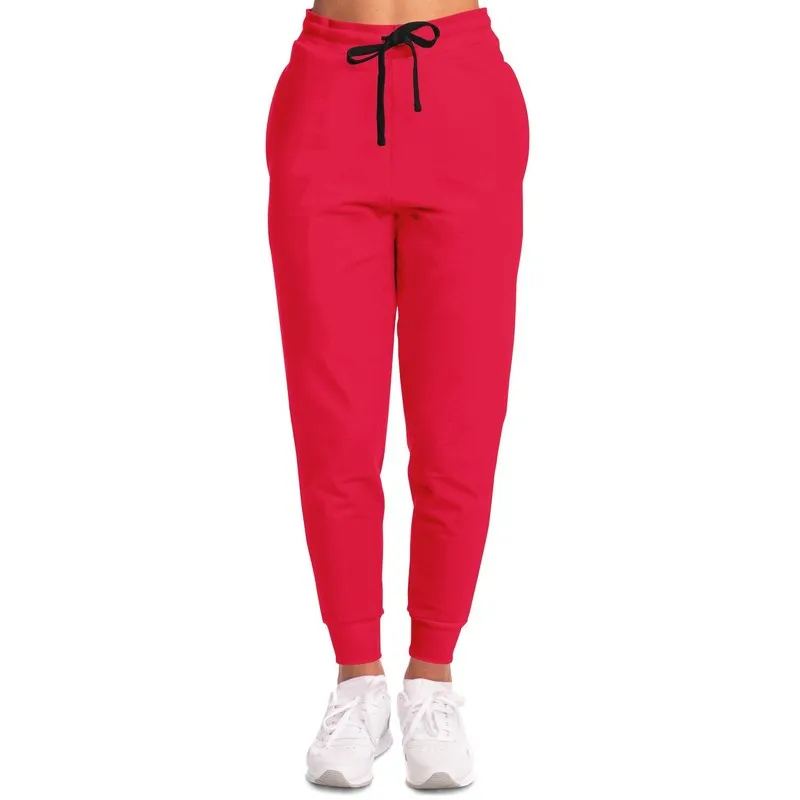 Bright Pink Red Joggers | Unisex | with PLUS sizes | Bright Pure Pink Red | C0M100Y75K0