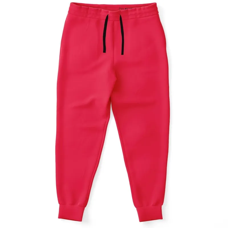 Bright Pink Red Joggers | Unisex | with PLUS sizes | Bright Pure Pink Red | C0M100Y75K0