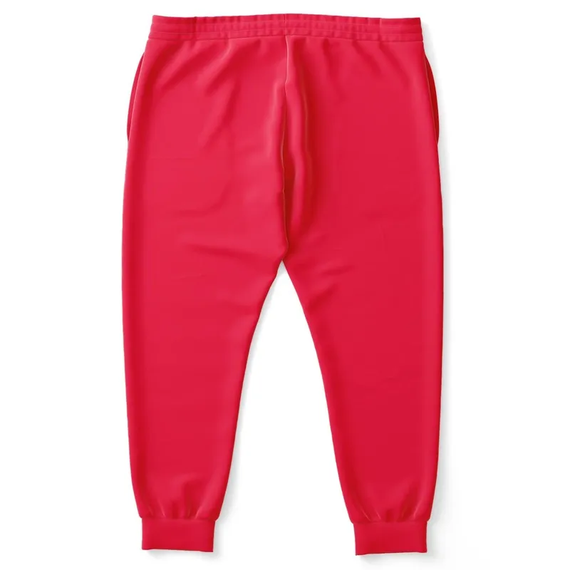 Bright Pink Red Joggers | Unisex | with PLUS sizes | Bright Pure Pink Red | C0M100Y75K0