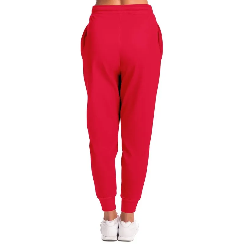 Bright Pink Red Joggers | Unisex | with PLUS sizes | Bright Pure Pink Red | C0M100Y75K0