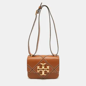 Brown Leather Diamond Eleanor Shoulder Bag