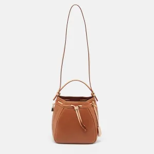 Brown Monogram Embossed Leather Small Andy Bucket Bag